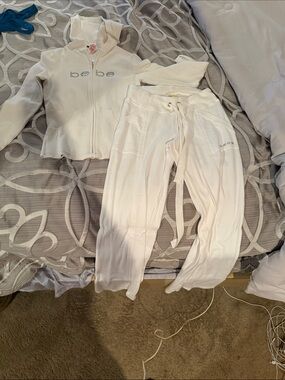 bebe Cream Zip Hoodie & Drawstring Joggers